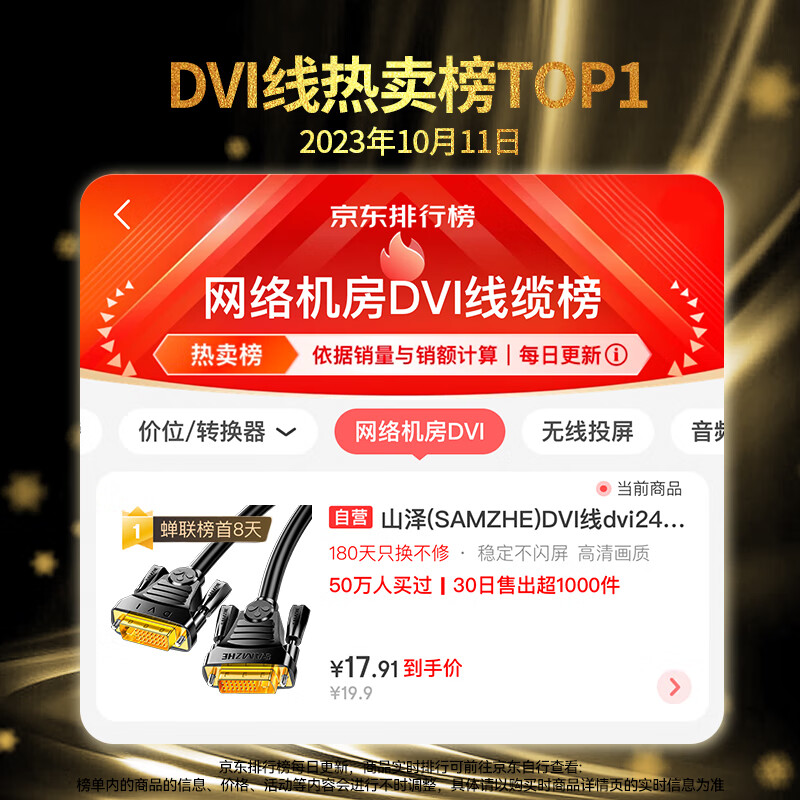 Shanze DVI cable dvi24+1 digital high-definition male-to-male laptop projector display video connection cable dvi-d signal conversion cable 1.5 meters DV-8015