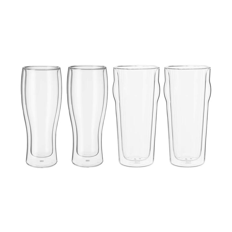 ZWILLING double-layer glass beer mug set 4-piece 396-453ml home party