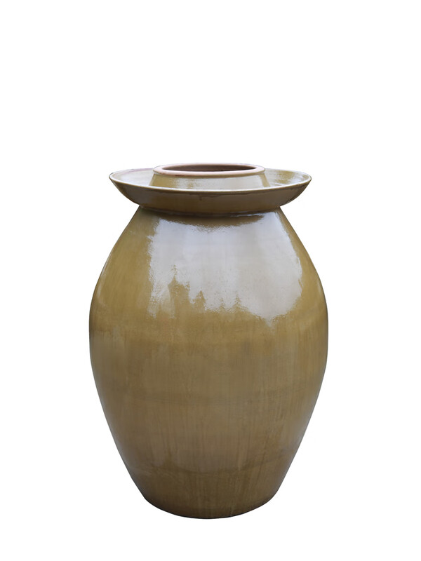 Aoshi earthenware pickle jar large pickle jar household thickened Sichuan old-fashioned pickle jar large mouth pickle jar with lid green glaze 13 catties with inner lid unified delivery