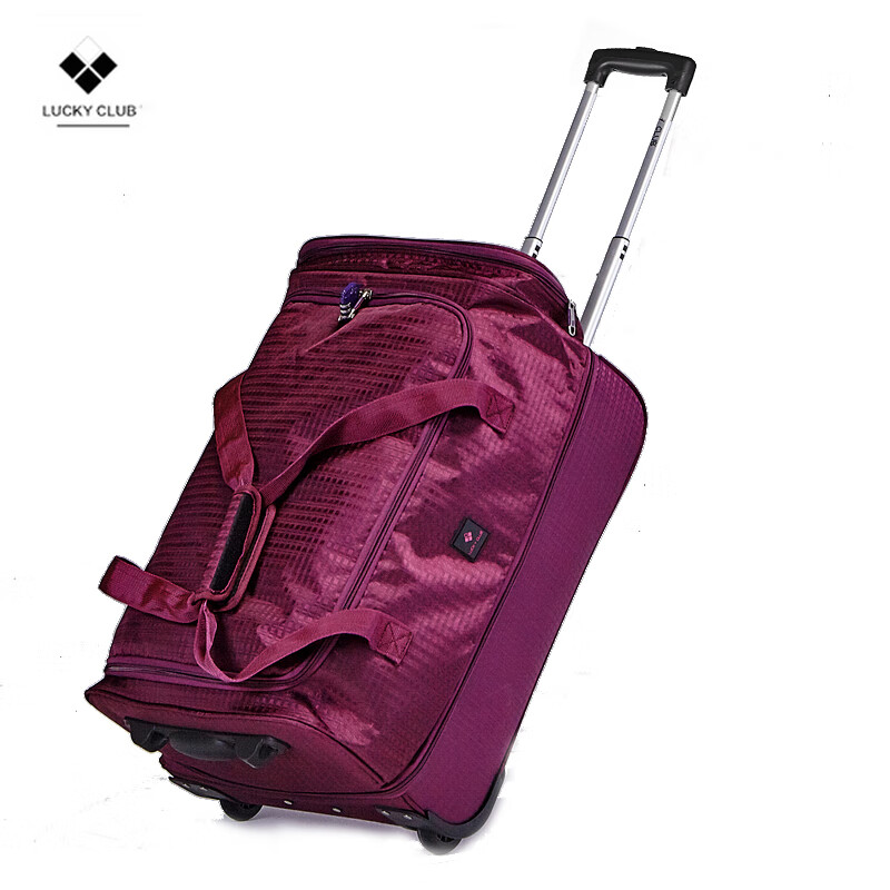 LUCKY CLUB trolley bag travel bag Oxford cloth portable canvas short-distance boarding backpack luggage bag 20 inches calm black