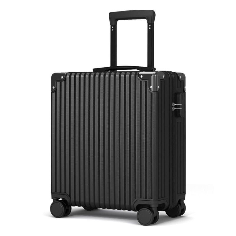 ATHT suitcase men's small suitcase aircraft business boarding case 18-inch password trolley case women's leather case black