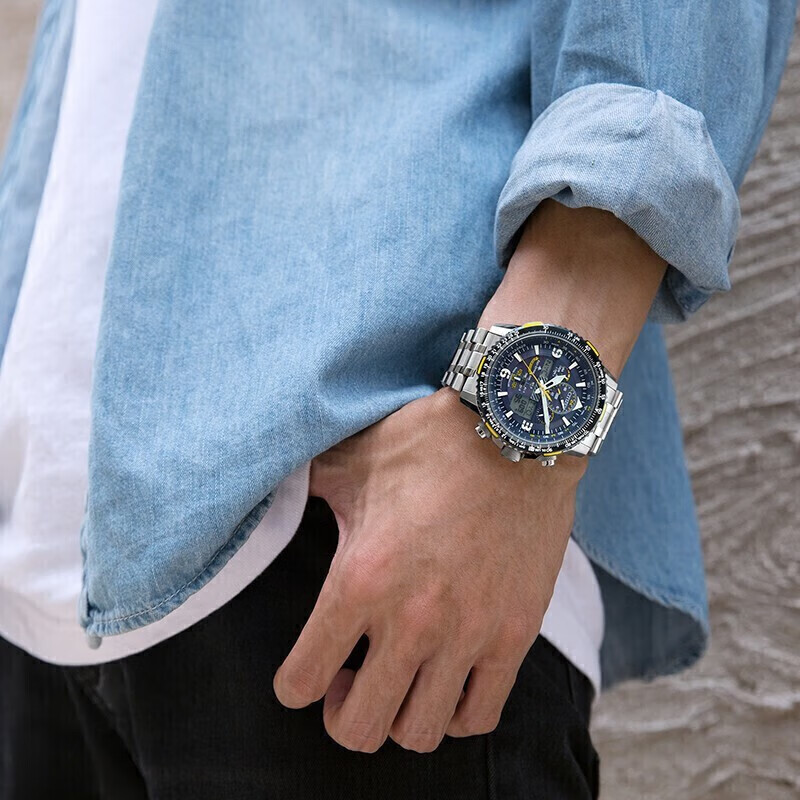 CITIZEN Eco-Drive Blue Angel Air Eagle Multifunctional Fashion Business Men's Watch as a Gift for Your Boyfriend JY8078-52L