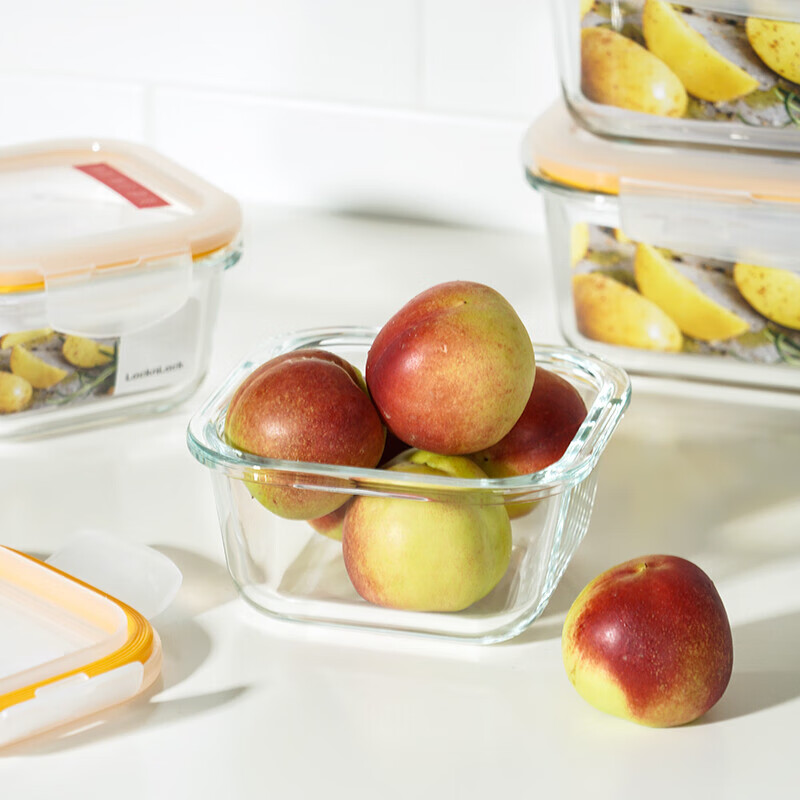 LOCK&LOCK heat-resistant glass crisper sealed food box baby steamed egg bowl storage box frozen box can be steamed 300ml