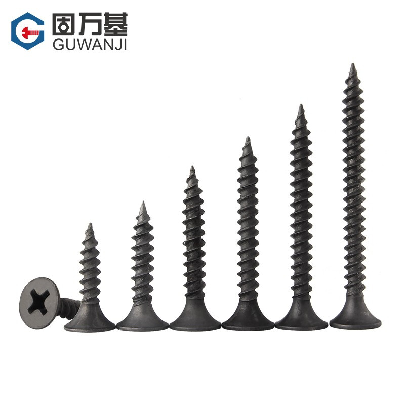 Guwanji iron gray phosphorus cross flat head wallboard nails cross countersunk head self-tapping screws woodworking gypsum board dry wall nails national standard iron gray phosphorus M3.5*35 100 pieces