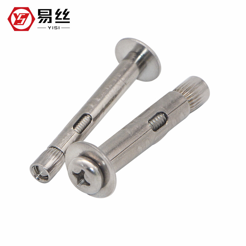 304 stainless steel round head cross expansion screw with gasket, extended built-in expansion bolt to fix the explosion screw tube M6M8 M6*50