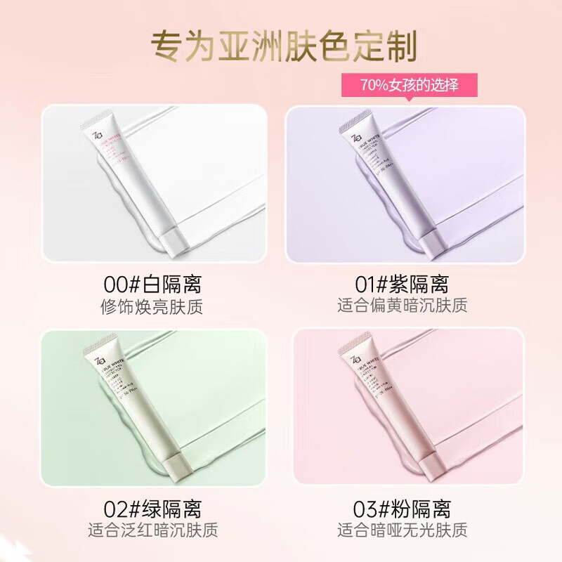 Ji Rui (ZA) isolation whitening isolation cream sunscreen two-in-one concealer repair oil control long-lasting makeup primer for bare-faced women to modify dullness SPF36 purple isolation 35g*2