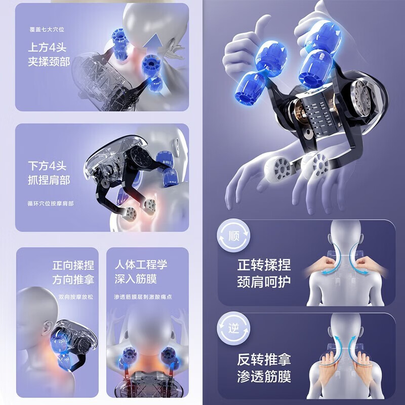 CHIGO Cervical Massager, Massage Shawl, Shoulder and Neck Massager, Trapezius Leg, Waist and Neck Massager, Cervical Massage Pillow, Birthday Gift, New Year’s Gift, Great Gift, Upgraded Gift Box Model, 6D Simulated Hand, Shoulder and Neck Trapezius Synchronous Massage