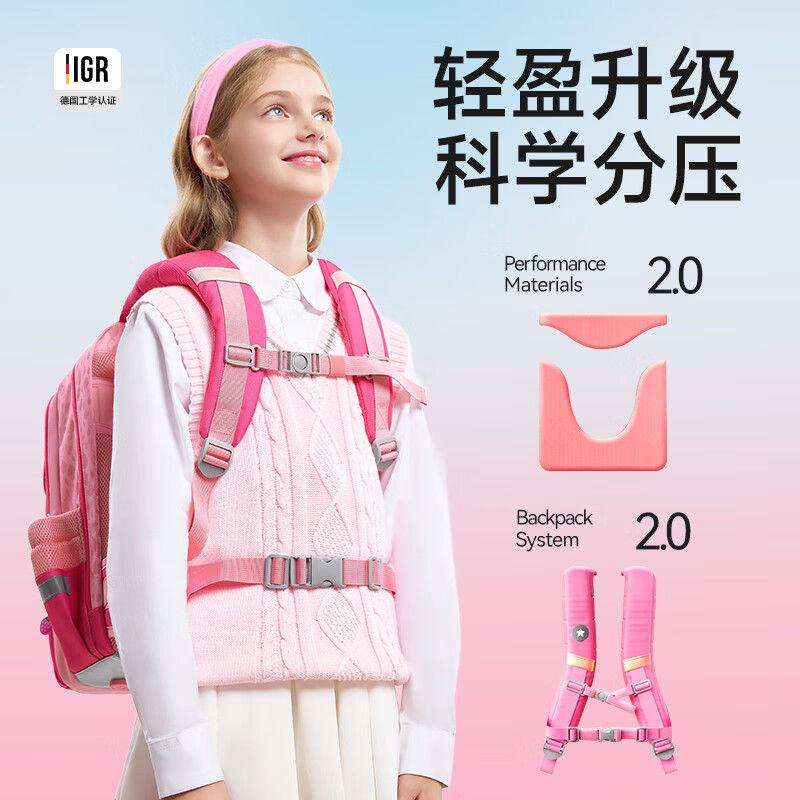 Germ My Little Pony schoolbag primary school students ultra-light spine protection large capacity children's schoolbag for grades one to six Sweetheart Party