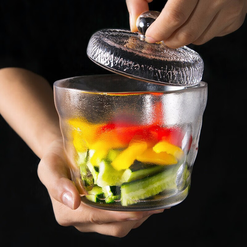 Langtele Japanese-style household pickle jar pickled cabbage glass thickened pickle jar pickle jar mini pickle jar kitchen pickle pickle glass bottle glass jar overnight shallow soaking jar