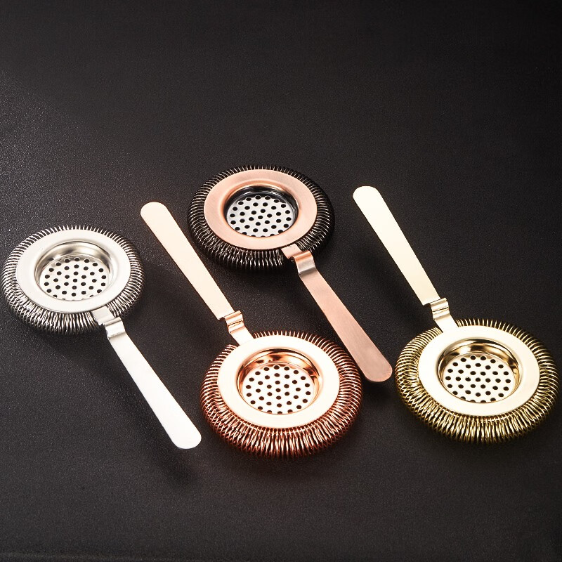 Bar Soul various stainless steel ice filters, ice separators, bartender springs, bartender wine filters, strainers, ordinary Hawthorne mirror version