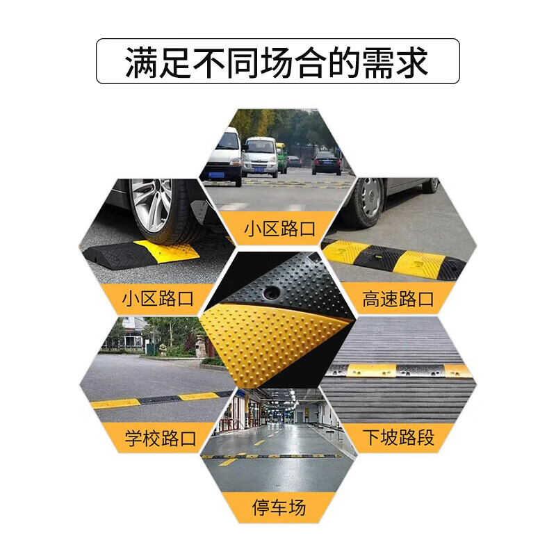 Baige rubber speed bump wire trough, indoor and outdoor floor protection trough pressure plate, wavy point line trough 100*15*3 (trough diameter 25*18) CW402011