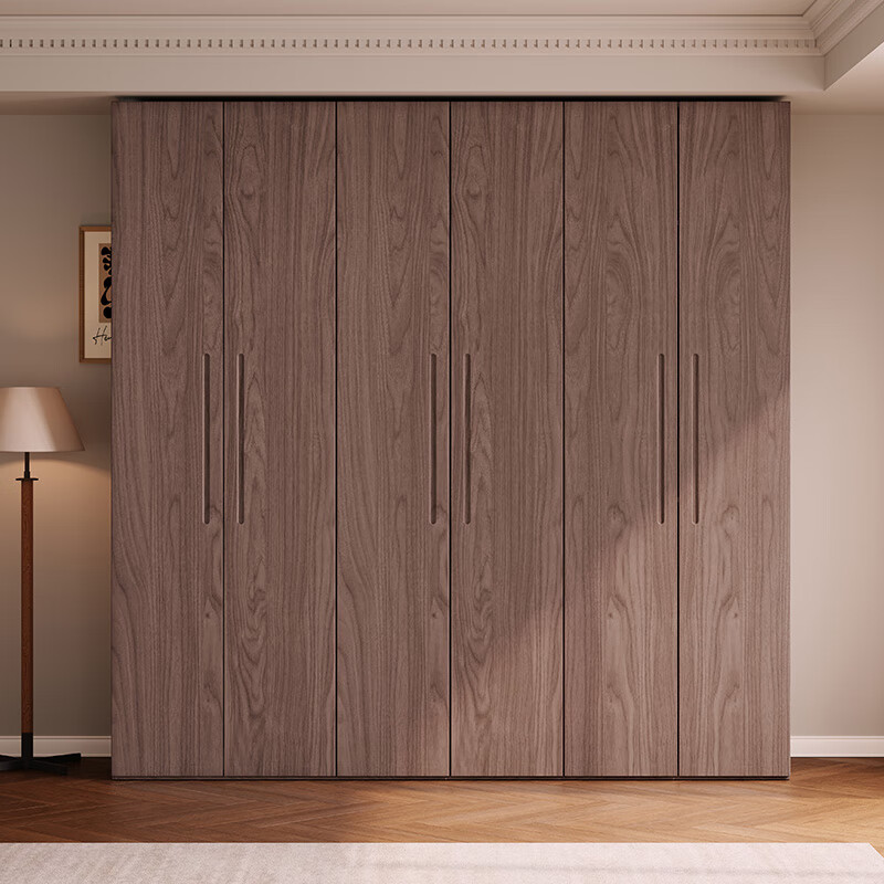 Zhenxiangjia all solid wood wardrobe custom wardrobe home bedroom wardrobe FAS grade oak one door to top wardrobe oak 1.6 meters four door wardrobe 2.4 meters high