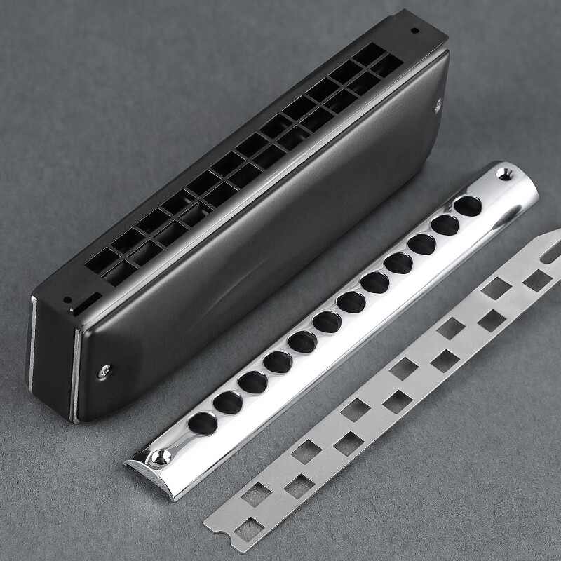 JDR JDR chromatic harmonica 12-hole C key GM-0648 imported gongs for beginners and professional players - matte black