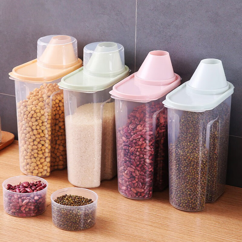 Mengting rice bucket grains and beans storage box insect-proof and moisture-proof household rice tank rice storage rice 1.9L4 only
