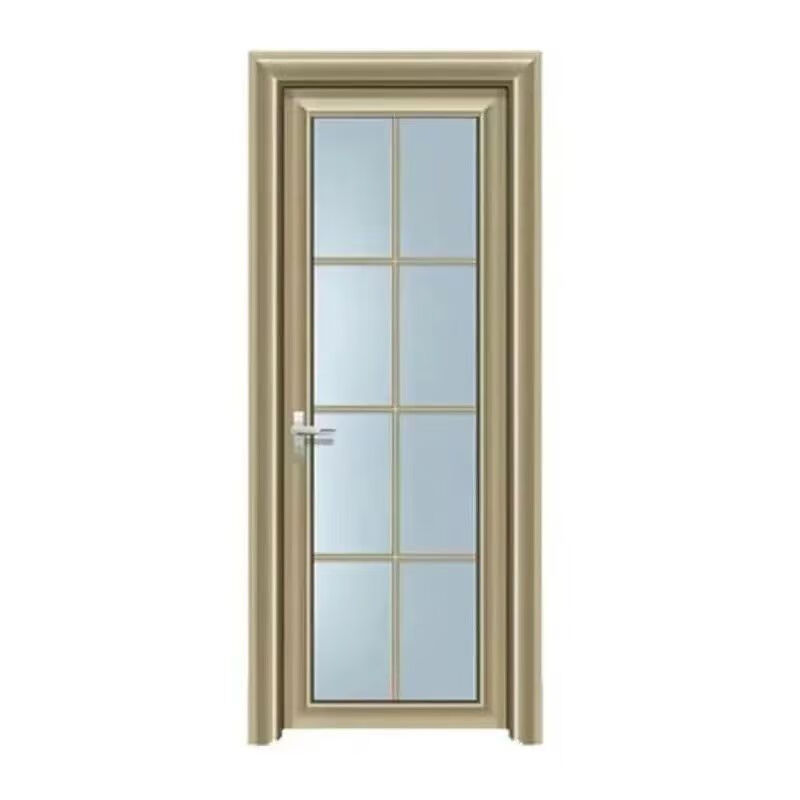 Meikejie bathroom bathroom toilet kitchen door titanium magnesium alloy door simple door tempered glass flat opening bedroom bathroom 0.8 standard door 197*67 champagne color