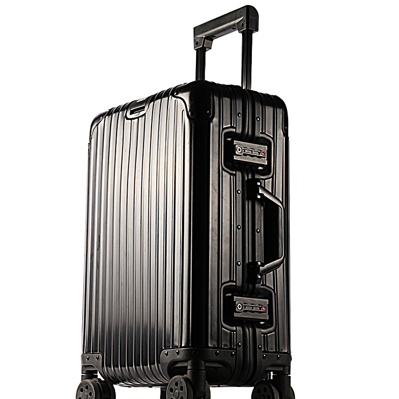 World Geographic German Aluminum Magnesium Alloy Suitcase Metal Men's and Women's Aluminum Frame Trolley Case Password Lock Boarding Suitcase Universal Wheel Aluminum Magnesium Alloy Oxidized Style - Phantom Black 20 Inch - Can Boarding