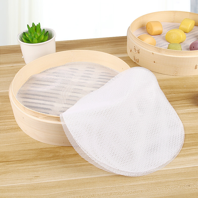 Baiji steamer cloth 5 pieces, 30cm round steamed buns, steamer paper pad, non-stick drawer cloth, silicone steamer pad