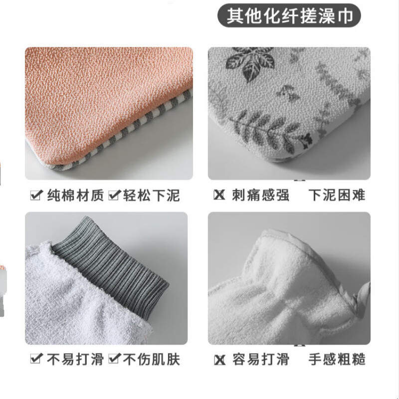 Wo Zhiwo bath towel, roving, spun yarn, strong rub mud, thickening, home use for men and women, no pain in bathing, Nordic blue, thick and fine double sand + mud in seconds