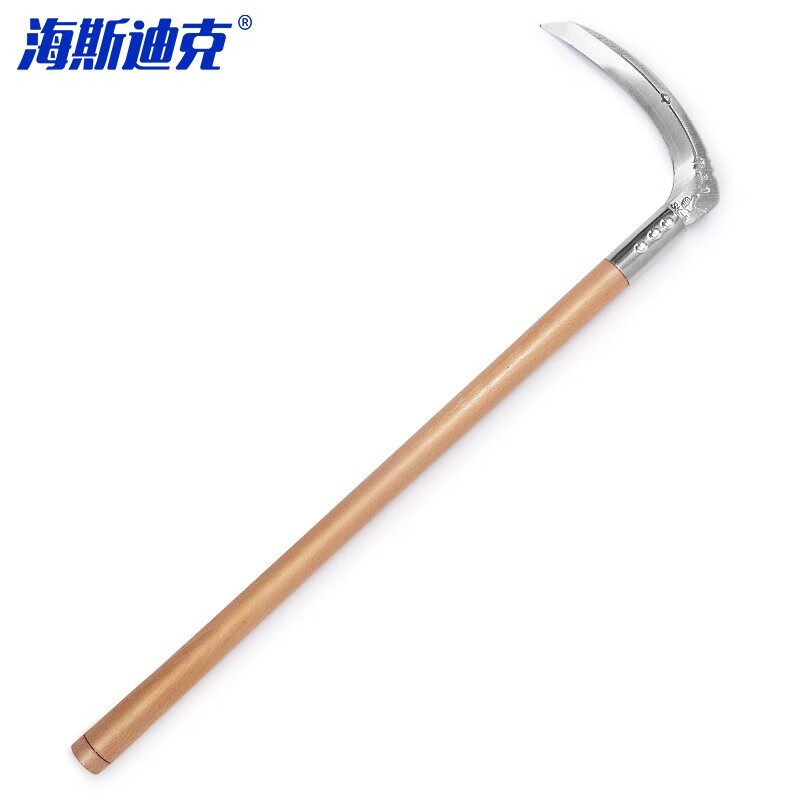 Hasdick clean agricultural sickle 1 weeding lawn mower harvesting knife SK-5 steel grinding-free agricultural wooden handle sickle HKxy-75