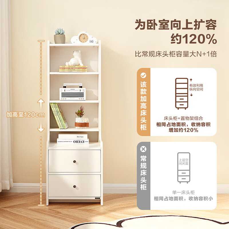 Quanyou Home Bedroom Furniture Sundry Storage Cabinet Bedside Table Multi-purpose Cabinet Living Room Sofa Side Cabinet Storage Cabinet High Cabinet