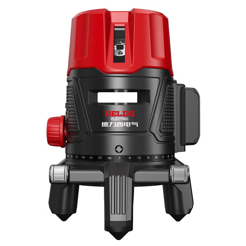 Delixi German infrared level meter red light laser level high-precision line wall-mounted instrument ground level meter super red light 2 lines + double lithium battery