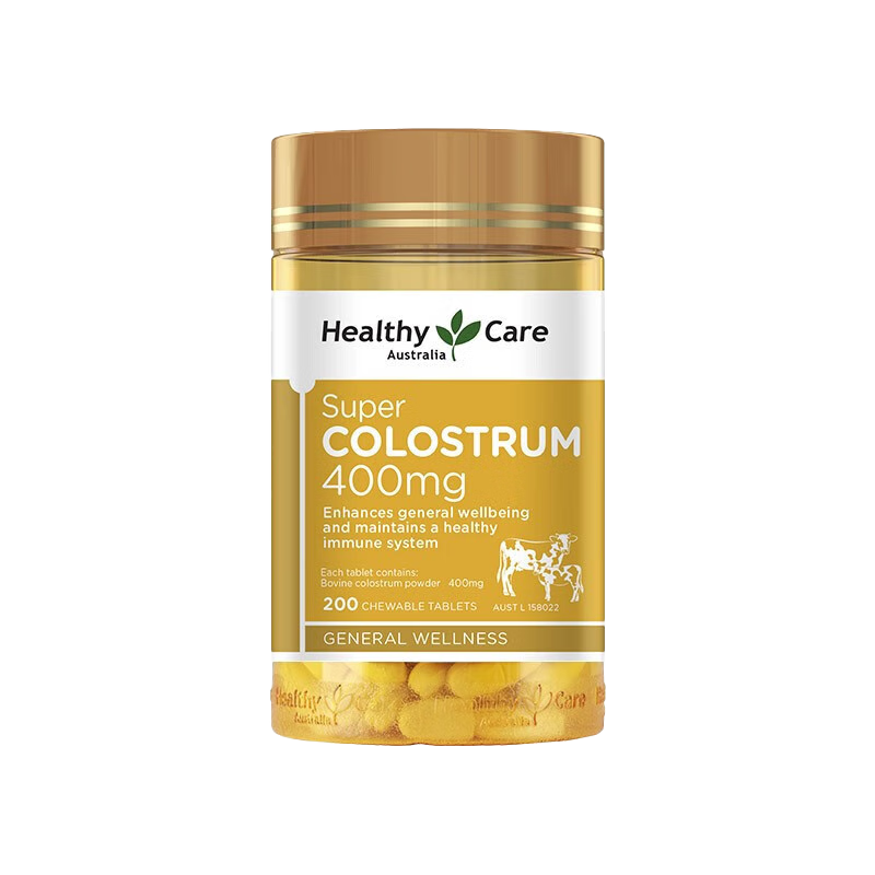 Healthy Care Bovine Colostrum Chewable Tablets 200 Tablets Imported from Australia Rich in Immunoglobulin to Enhance Immunity Bovine Colostrum Chewable Tablets 200 Tablets*1 Bottle