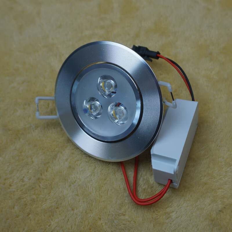 3W5W7W full set of integrated high-power LED spotlights ceiling lights background wall lights car aluminum bright silver white light bright silver surface 3W warm light