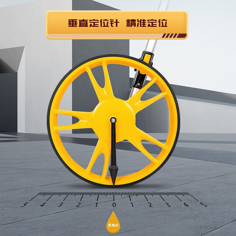 Deli distance measuring wheel hand-pushed roller distance measuring digital display mechanical high-precision large roller outdoor measuring ruler distance meter with cloth bag large mechanical wheel (diameter 300mm)