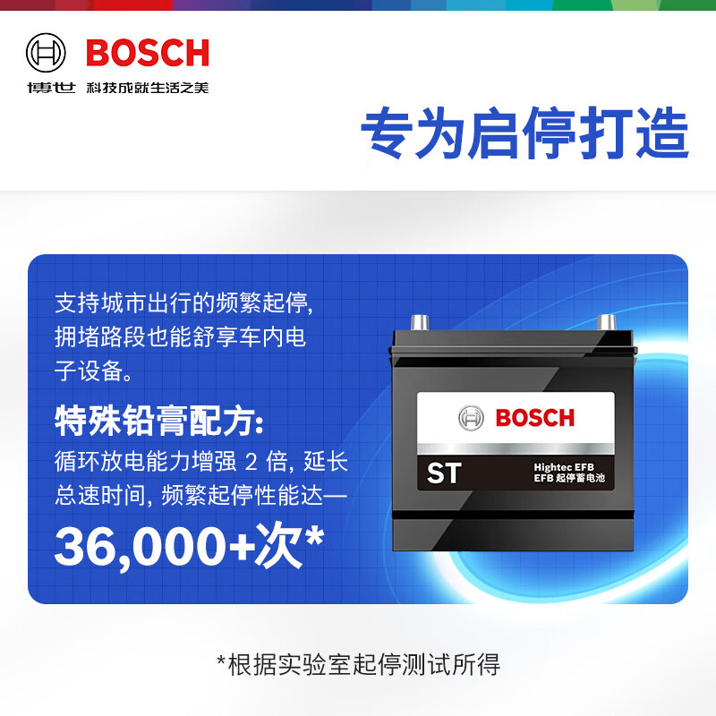 Bosch (BOSCH) car battery original factory adapted EFB start-stop battery DIN LN2 12V old-for-new home installation