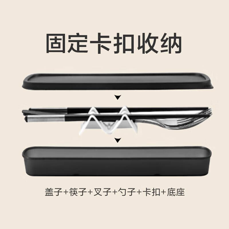 Made in Tokyo, chopsticks, student tableware, 304 stainless steel forks and spoons, portable tableware set for office workers