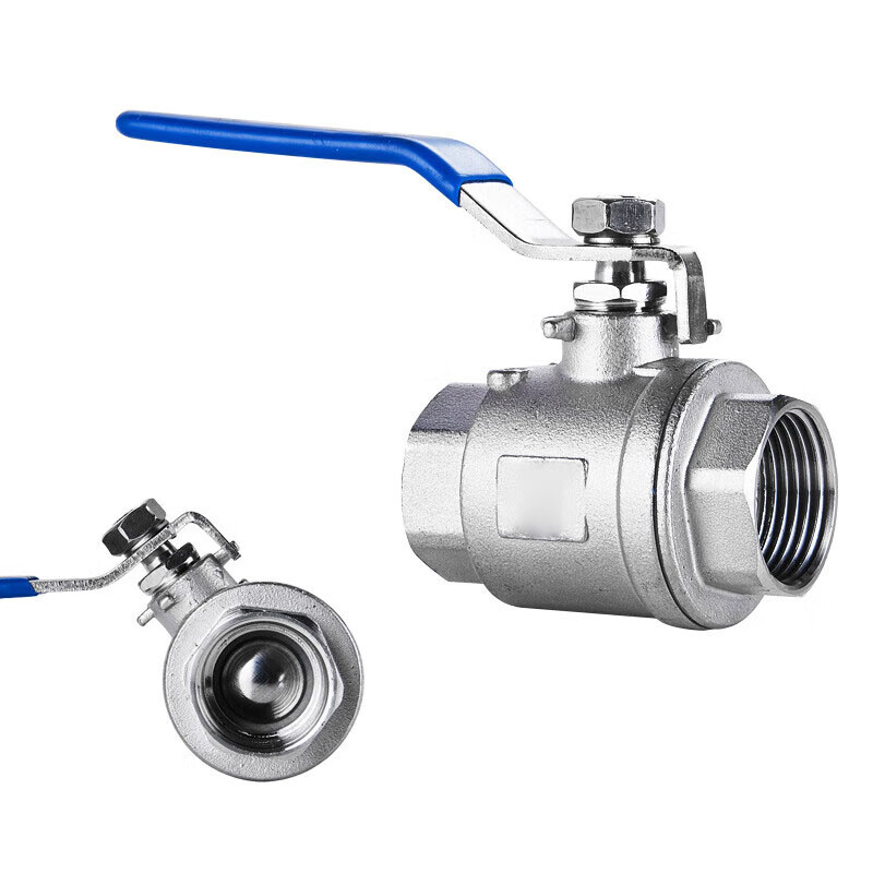 Zhuqin 304/316 stainless steel ball valve, two-piece ball valve, two-piece threaded internal thread resistant high temperature and high pressure steam boiler valve, one price, all steel DN32 (1.2 inches)