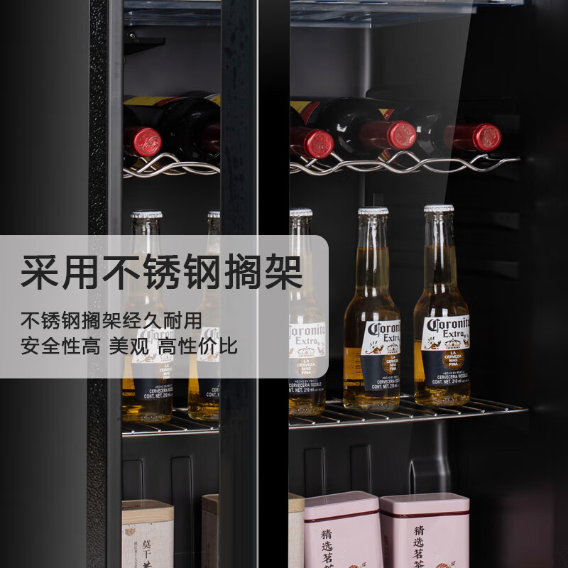Xinfei (Frestec) ice bar refrigerated cabinet fresh cabinet European style constant temperature red wine cabinet hotel home living room refrigerator mini small single door office fresh display display sample tea beverage cabinet 232 liters black 23L independent freezer + with purple light + with lock
