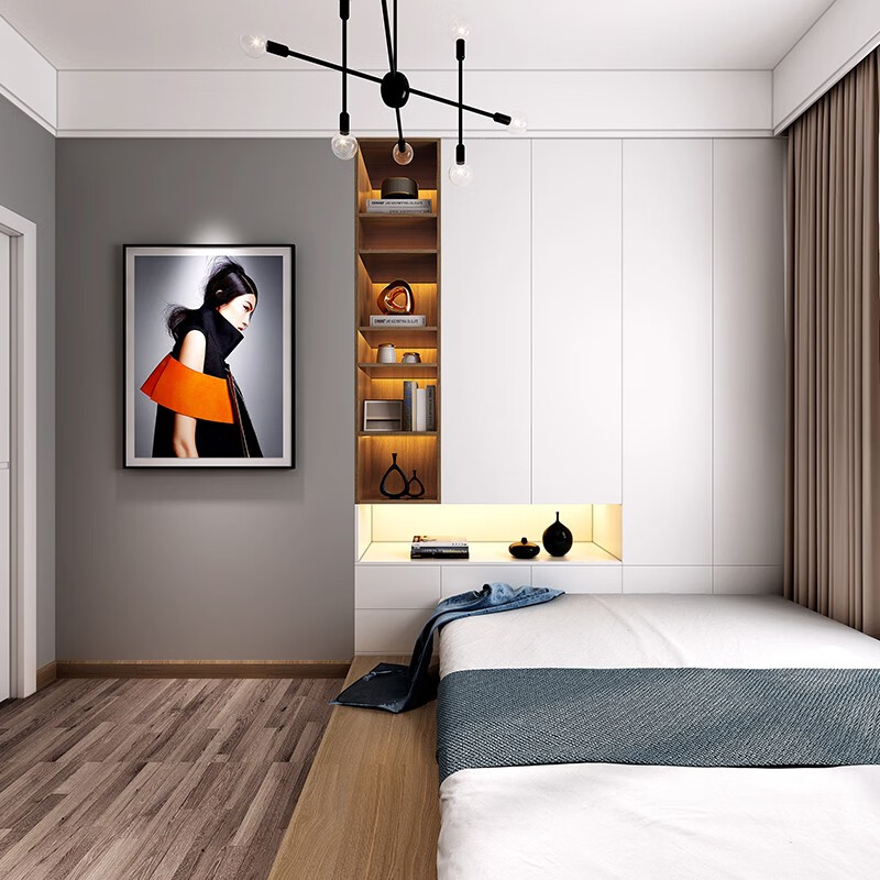 Marge whole-house custom-made tatami bed, integrated multi-functional simple study room, custom-made bed and cabinet, prepayment