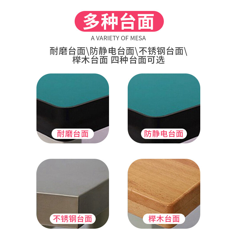 Zhendi heavy-duty workbench 1.8m factory inspection bench warehouse packing bench DS238 single table with 4-inch rubber wheels