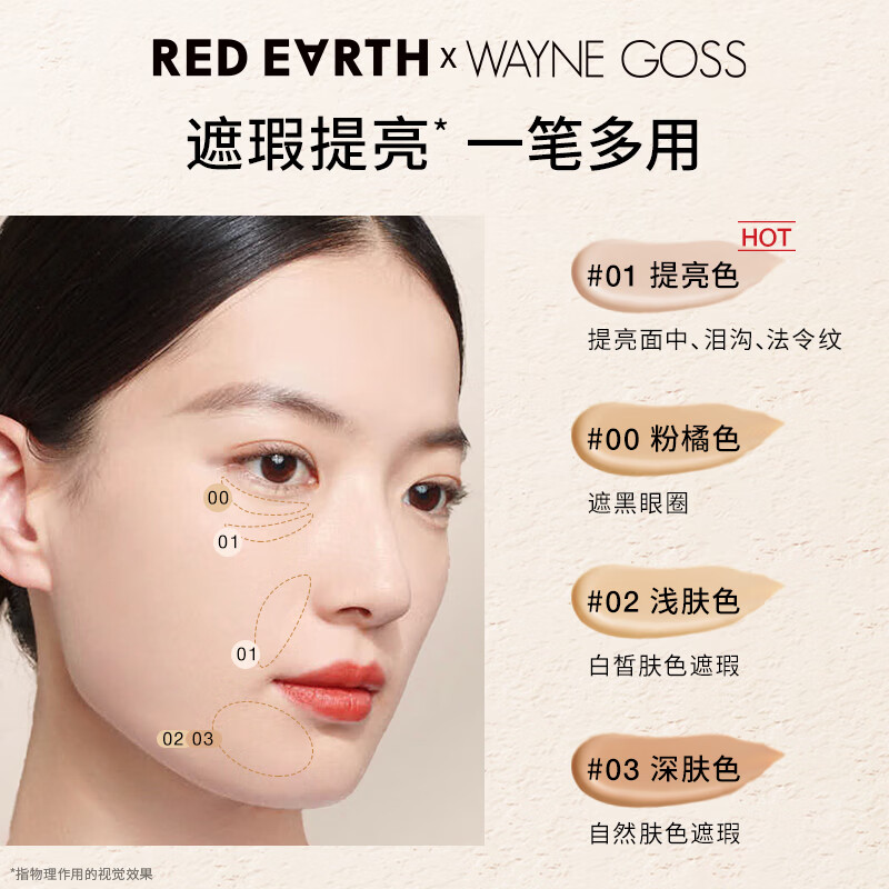 Red Earth Concealer Cream Highlighting Brightening Invisible Pores Spots Acne Dark Circles Repair 5.5g Gift