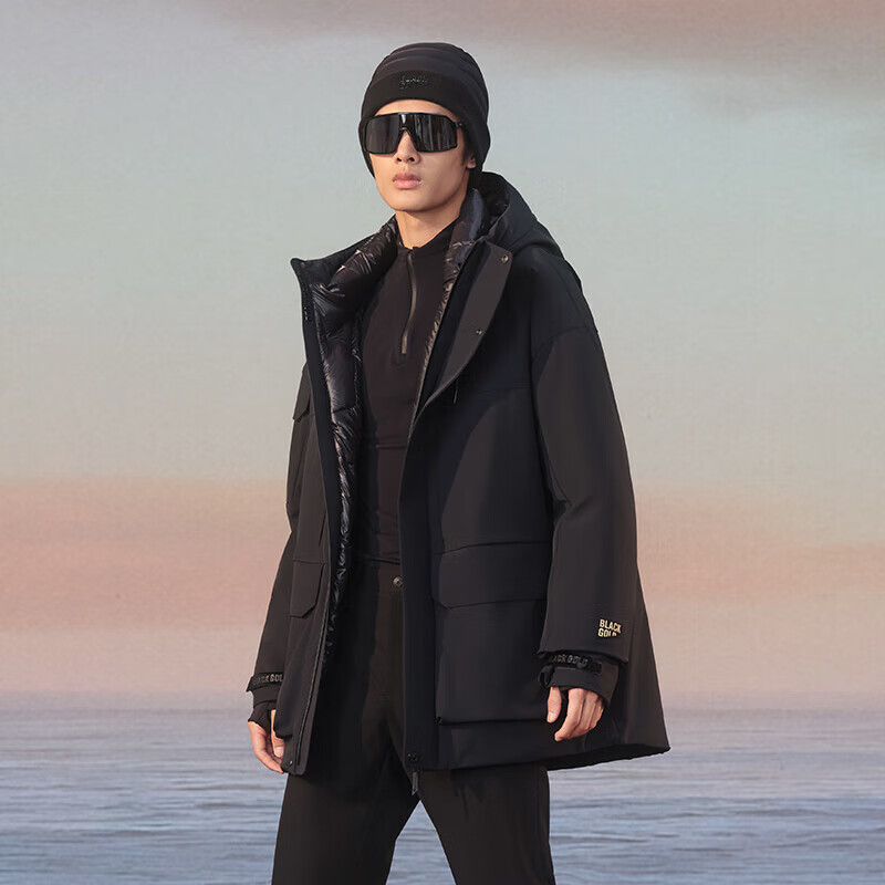 Govan style shell 4.0 five points luxury outdoor goose down jacket men's short down jacket black XL