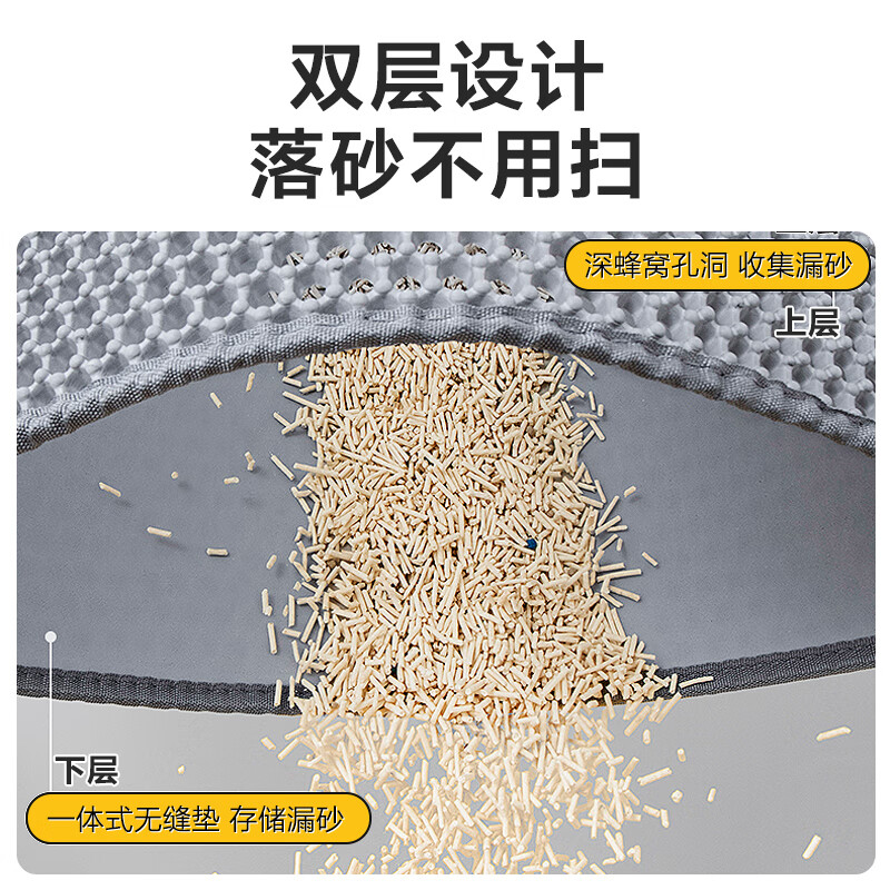 Cute star pet cat litter box mat extra large anti-bringing out double-layer sand control mat anti-slip sand filter mat wear-resistant and scratch-resistant cat supplies