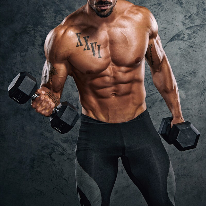 AiMeiShi rubber-coated hexagonal dumbbell for men, environmentally friendly, odor-free, electroplated stainless steel, cast iron solid core, home commercial fitness equipment 7.5KG each