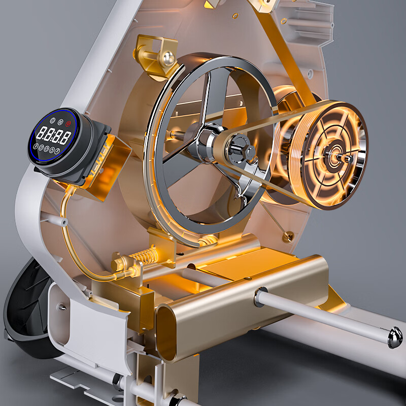 Heisman seated rowing machine T-shaped back trainer household resistance-adjustable magnetically controlled fitness equipment indoor aerobic white intelligent resistance-adjustable/dual slide rail/plug-in version/32 levels of resistance