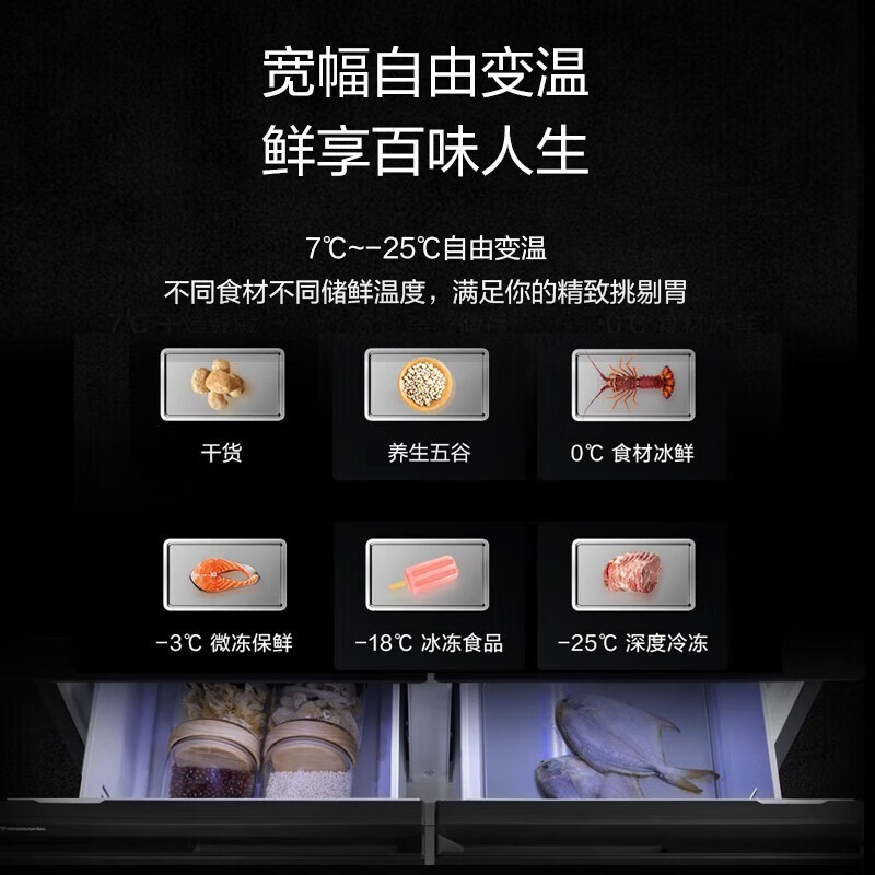 Panasonic side-mounted zero-embedded refrigerator, ultra-thin 58cm automatic ice-making multi-door refrigerator, fully embedded on both sides 460 liters double cycle Nanoe