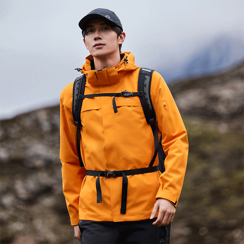 Trailblazer Lin Gengxin's Suzaku Jacket Men's Three-in-One Fleece Hard Shell Jacket Outdoor Mountaineering Wear Waterproof Jacket Black | Fleece Two-piece Set XL