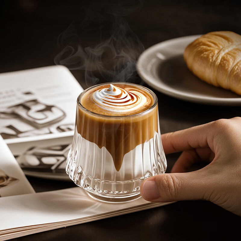 CLITON creative dirty coffee ice American Dirty coffee cup scented glass wine cup vertical pattern water cup Italian style 2 pieces 160ml