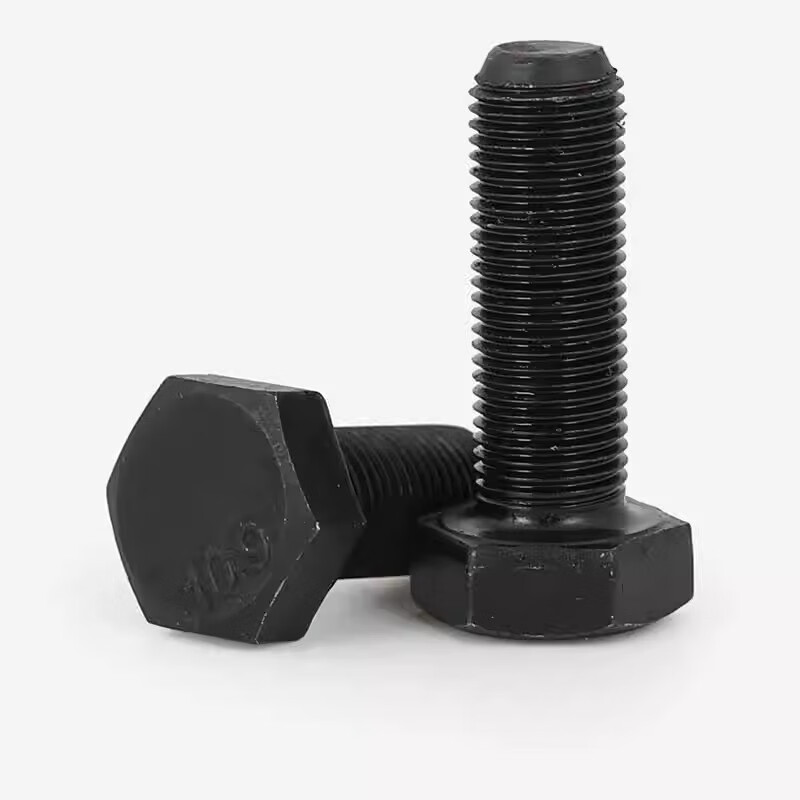 Bingneng black 10.9 grade high-strength fine-thread external hexagonal screw screw fine-thread fine buckle bolt filament screw M16-M20 M16*1.5*55 full thread 5 pieces