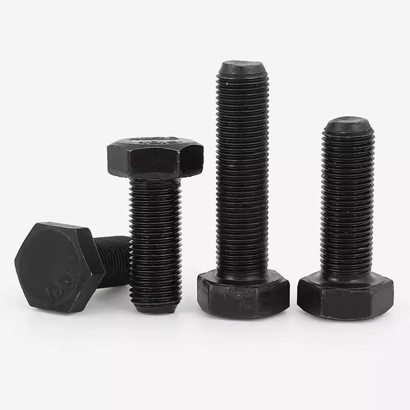 Bingneng black 10.9 grade high-strength fine-thread external hexagonal screw screw fine-thread fine buckle bolt filament screw M16-M20 M16*1.5*55 full thread 5 pieces