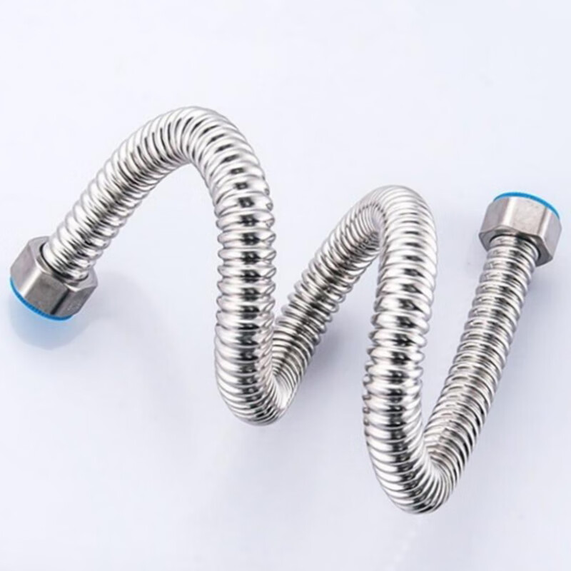 Deqi 304 stainless steel corrugated water inlet pipe, water heater hot and cold water pipe, explosion-proof and pressure-resistant corrugated water supply hose, Jingcang 4 minutes 100cm (304 corrugated pipe)