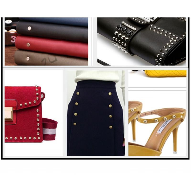 Dixin 300 sets of double-sided rivets with punching pliers, double-hat nails, 3 sizes, 3 colors, double-sided rivets for cross-border 300 sets of rivets + tools + punching pliers + storage box 6*6mm+8*8mm+8*12mm