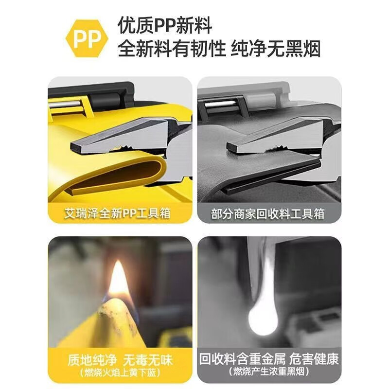 Arrizo Tool Box Storage Box Household Hardware Repair Box Parts Box Plastic Art Box Electrician Folding Suitcase 20-Inch Thickened Enhanced Model (New Material and Unscented)