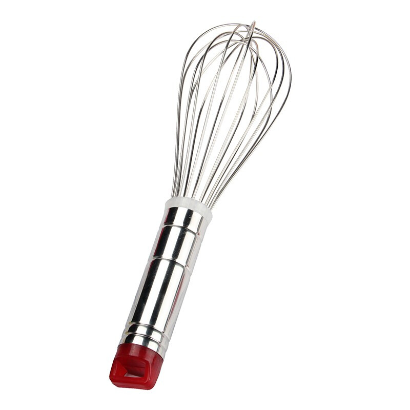 MRFMRF manual egg beater cream mixer household stainless steel egg pump hand-held stirring cake baking and dough tool 12-inch red head manual egg beater