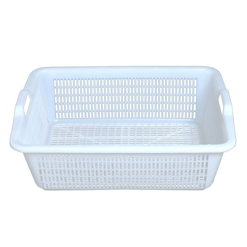 Jinshiluo K6032 drain basket plastic basket turnover box vegetable basket storage sorting basket white 360*285*110mm