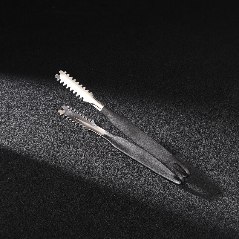 Bar Soul Stainless steel ice clip, high quality stainless steel clip, non-slip handle ice clip, bar bartending tool barbecue clip, non-slip handle ice clip 17.5cm